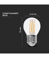 E27 4W 3-Stufen dimmbare LED Tropfenlampe - G45, Filament, Klarglas