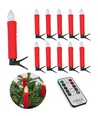 10er-Set LED-Weihnachtskerzen inkl. Fernbedienung - Batterie, Timerfunktion, kabellos, Halter für Weihnachtsbaum