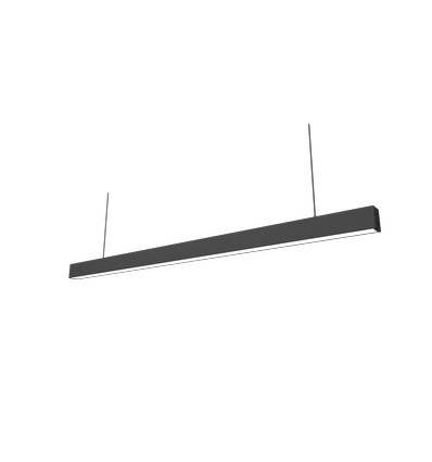 48W LED-Lichtleiste - 150cm, 120 lm/W, Schwarz, Deckenleuchte für Büro, inkl. Seilaufhängung