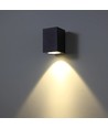 3W Wandleuchte - IP65, schwarz, quadratisch, innen / außen, inkl. Leuchtmittel