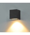 3W Wandleuchte - IP65, schwarz, quadratisch, innen / außen, inkl. Leuchtmittel
