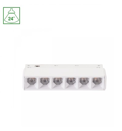 6W SHIFT Grid XS magnetischer Spot für Schiene, 48V - Weiß, 2700K, 11cm, IP20