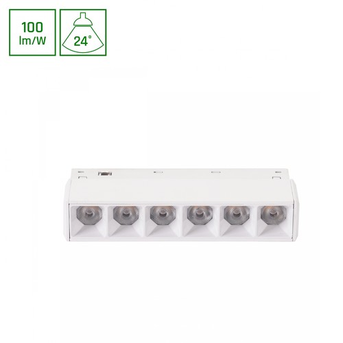 6W SHIFT BASIC GRID Schienenstrahler, 48V - 110x23x42 mm, neutralweiß, DC