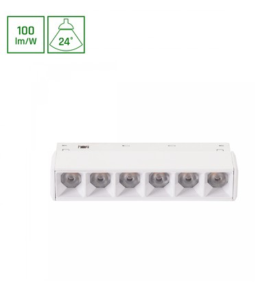 6W SHIFT BASIC GRID Schienenstrahler, 48V - 110x23x42 mm, neutralweiß, DC