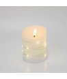 LED-Kerze mit Lichterkette, 10cm, Flammeneffekt - Ø7,5cm