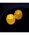 2er-Pack LED-Kugelkerzen, Flammeneffekt - Ø5 cm, 6 cm hoch, echtes Stearin