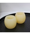 2er-Pack LED-Kugelkerzen, Flammeneffekt - Ø5 cm, 6 cm hoch, echtes Stearin