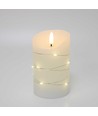 LED-Kerze mit Lichterkette, 12,5cm, Flammeneffekt - Ø7,5cm