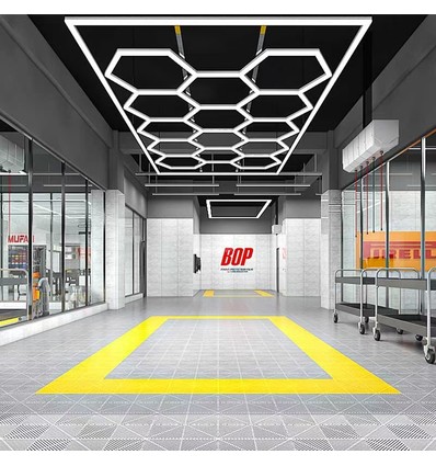 591W RA95 Hexagon LED 14 Felder + Rahmen Komplettset - Inklusive Stromanschluss