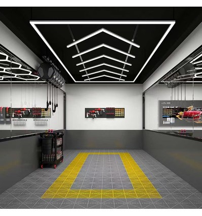 384W RA95 Lichtgitter LED + Rahmen Komplettset (Hexagon) - Inkl. Stromanschluss