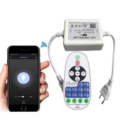 230V WiFi Smart Home Dimmer - Inkl. Endkappe, für 230V (Typ Q), Speicherfunktion, max. 50 m