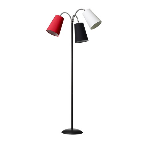 Salsa Stehlampe E14 in Schwarz, Rot, Weiß - Nielsen Light