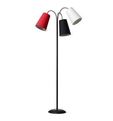 Salsa Stehlampe E14 in Schwarz, Rot, Weiß - Nielsen Light