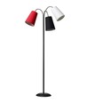 Salsa Stehlampe E14 in Schwarz, Rot, Weiß - Nielsen Light