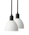 IDA Pendel-Set aus Opalglas / Schwarzes Stoffkabel - Nielsen Light