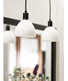 IDA Pendel-Set aus Opalglas / Schwarzes Stoffkabel - Nielsen Light