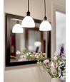 IDA Pendel-Set aus Opalglas / Schwarzes Stoffkabel - Nielsen Light