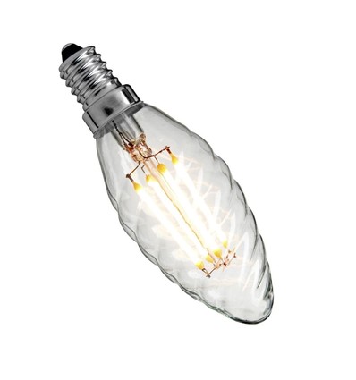 Deluxe E14 Gedrehte LED Kerzenlampe 3W 2200K Ra95 Dimmbar