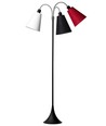 Trafik Stehlampe E27 in Schwarz mit Lampenschirmen in Weiß/Schwarz/Rot - Nielsen Light
