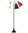 Trafik Stehlampe E27 in Schwarz mit Lampenschirmen in Weiß/Schwarz/Rot - Nielsen Light
