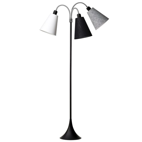 Trafik Stehlampe E27 in Schwarz mit Weiß/Schwarz/Schwarz Genarbt - Nielsen Light