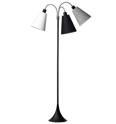 Trafik Stehlampe E27 in Schwarz mit Weiß/Schwarz/Schwarz Genarbt - Nielsen Light