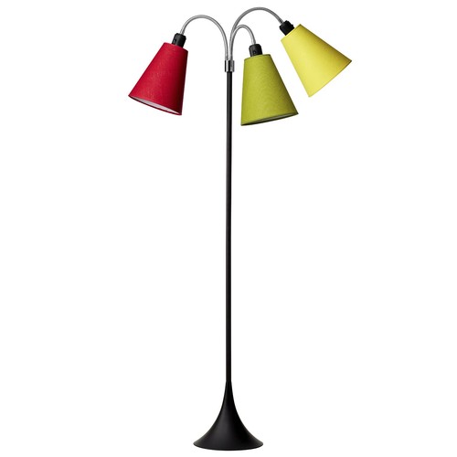 Trafik Stehlampe E27 in Schwarz mit Rot/Limette/Gelb - Nielsen Light