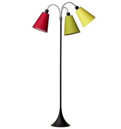Trafik Stehlampe E27 in Schwarz mit Rot/Limette/Gelb - Nielsen Light