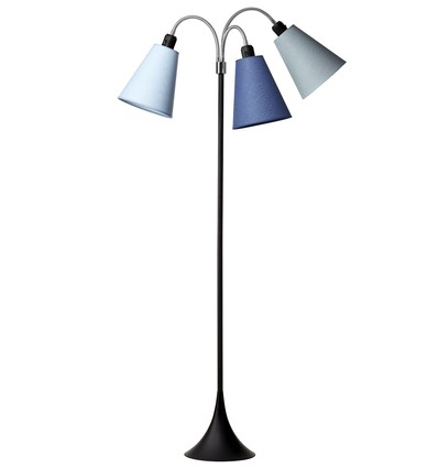 Trafik Stehlampe E27 in Schwarz mit Dala/Türkis/Hellblau - Nielsen Light
