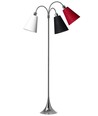 Trafik Stehlampe E27 in Chrom mit Weiß/Schwarz/Rot - Nielsen Light
