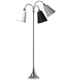 Trafik Stehlampe E27 in Chrom mit Weiß/Schwarz/Schwarz Genarbt - Nielsen Light