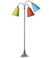 Trafik Stehlampe E27 in Chrom mit Orange/Türkis/Limette - Nielsen Light