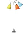 Trafik Stehlampe E27 in Chrom mit Orange/Türkis/Limette - Nielsen Light