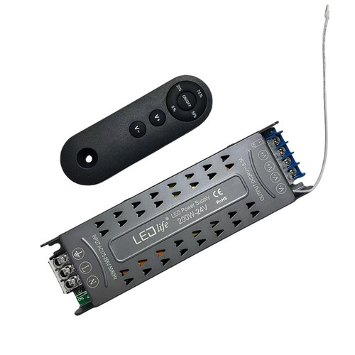 200W / 24V DC dimmbares Netzteil - 8.33A, IP20 Innenbereich, mit Fernbedienung, flimmerfrei