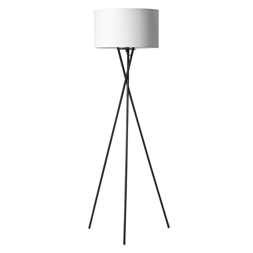 Uptown Stehleuchte E27 in Schwarz mit Weißem Lampenschirm - Nielsen Light