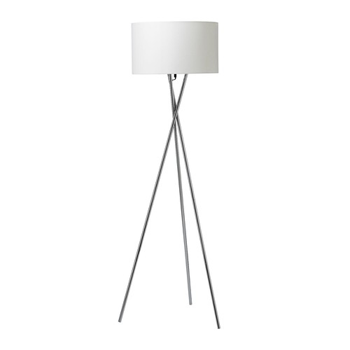 Uptown Stehleuchte E27 in Chrom mit weißem Lampenschirm - Nielsen Light