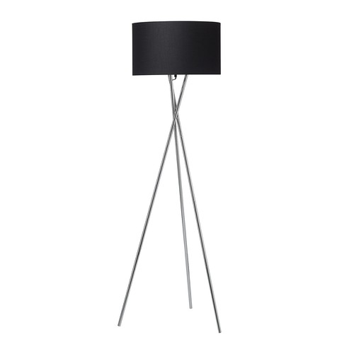 Uptown Stehlampe E27 in Chrom mit schwarzem Lampenschirm - Nielsen Light