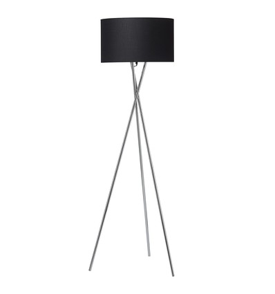 Uptown Stehlampe E27 in Chrom mit schwarzem Lampenschirm - Nielsen Light