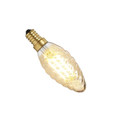 E14 Goldene Gedrehte LED-Kerze, 4W - Dimmbar, 2200K, Ra95, Nielsen Light