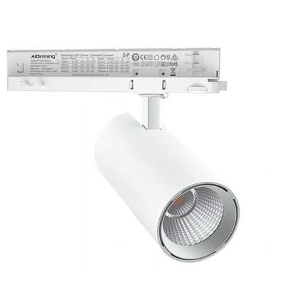 30W 3-Phasen dimmbarer RA92 PRO-CCT Schienenstrahler - 120lm/w, einstellbare CCT + Helligkeit, 3900lm, flimmerfrei