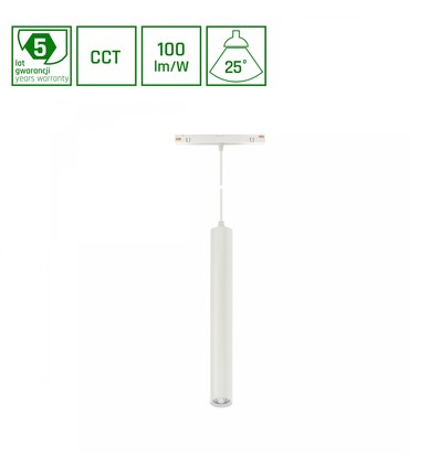 12W SYSTEM SHIFT CCT-HANGIT Schienenspot für Pendelleuchte - 48V, RA90, 25°, weiß, 5 Jahre Garantie