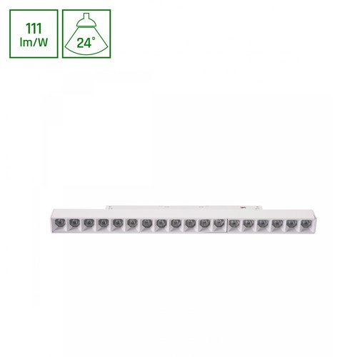 18W SHIFT BASIC GRID Schienenspot für 48V - 33cm, neutralweiß, 48V DC, für SHIFT Schienensystem