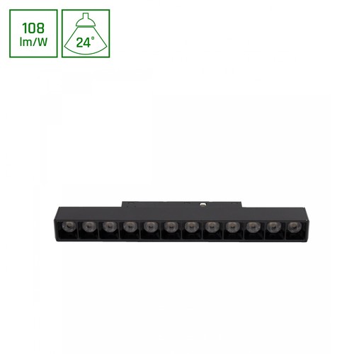 12W SHIFT BASIC GRID Schienenspot für 48V Schienensystem - 4000K, 22cm, neutralweiß, magnetisch montiert