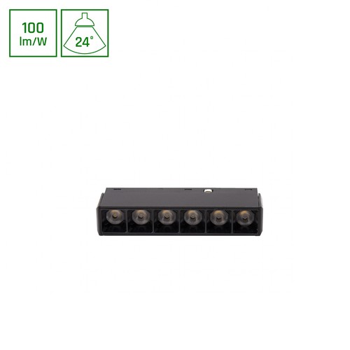 SYSTEM SHIFT BASIC GRID XS 6W Schienenspot für 48V - 4000K, 100°, schwarz, IP20