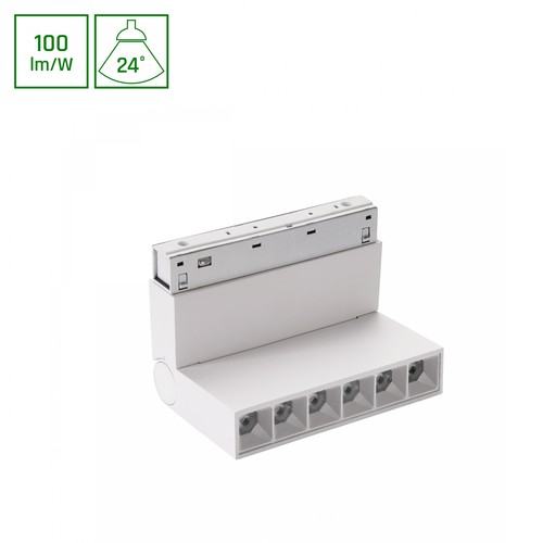 6W SYSTEM SHIFT BASIC GRID XS Schienenspot, 48V - 4000K, weiß, 24 Grad, verstellbar, 48V Schienensystem
