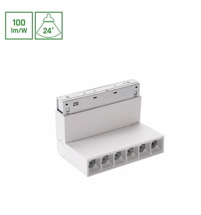 6W SYSTEM SHIFT BASIC GRID XS Schienenspot, 48V - 4000K, weiß, 24 Grad, verstellbar, 48V Schienensystem