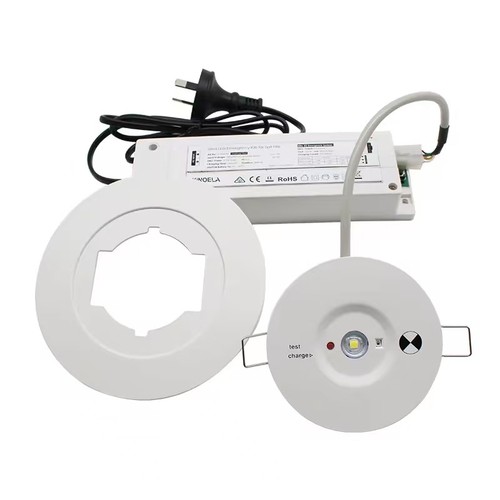 3W LED Notbeleuchtung Spot für Deckenmontage - Lochausschnitt: Ø7,5-12,5 cm, 3 Stunden Akku, weiß
