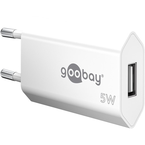Goobay USB-Ladegerät 5W - USB-A, weiß, ideal für Handy und Lampen