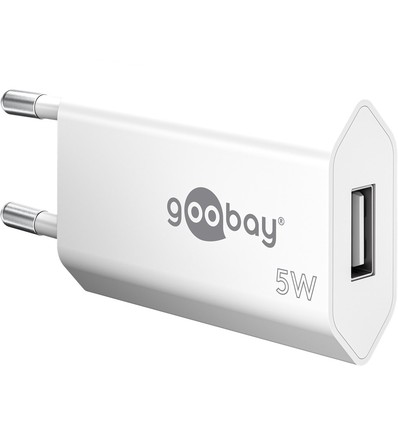 Goobay USB-Ladegerät 5W - USB-A, weiß, ideal für Handy und Lampen