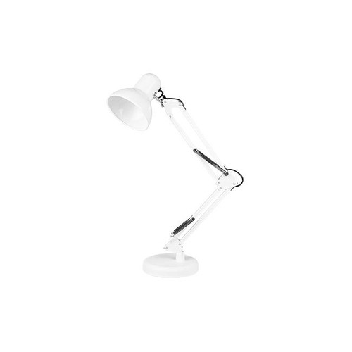 Architektenlampe Weißer Tischlampe - 1,1 Meter Kabel, E27 Fassung, ohne Leuchtmittel